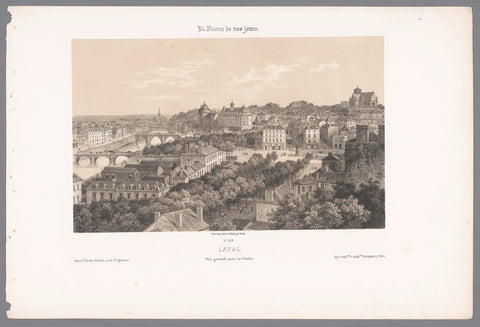 View of Laval from the viaduct, Isodore-Laurent Deroy, 1861 - 1872 Canvas Print