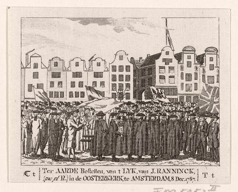 Funeral of Johannes Rannink, 1747, anonymous, 1787 - 1790 Canvas Print