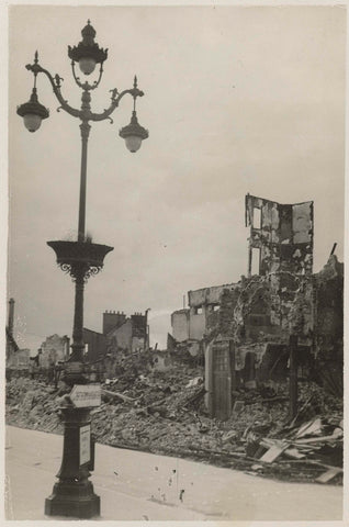 Destroyed city on the Albert Canal, anonymous, 1940 Canvas Print