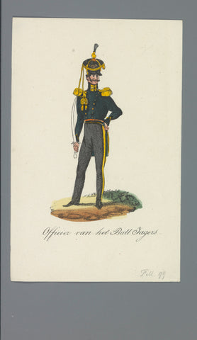 Officer of the Batt. Jagers, Albertus Verhoesen (attributed to), 1835 - 1850 Canvas Print