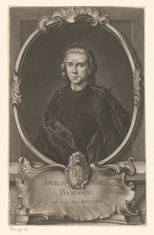 Portrait of Angelo Maria Bandini, Johann Jacob Haid, 1736- 1767 Canvas Print