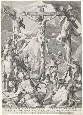 Crucifixion of Christ, Crispijn van de Passe (I), 1599 Canvas Print