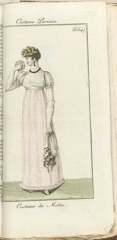 Journal des Dames et des Modes, Costume Parisien, 1805, An 13 (664) Costume du Matin, Horace Vernet, 1805 Canvas Print