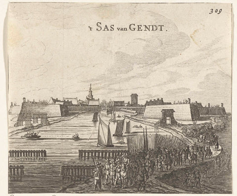 Siege of Sas-van-Gent by Frederik Hendrik, 1644, anonymous, 1662 - 1664 Canvas Print