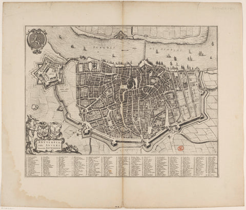 Map of Antwerp, anonymous, 1652 Canvas Print