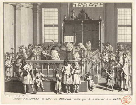 The exhibition of jewish law to the people, ca. 1720-1725, Bernard Picart, 1725 Canvas Print