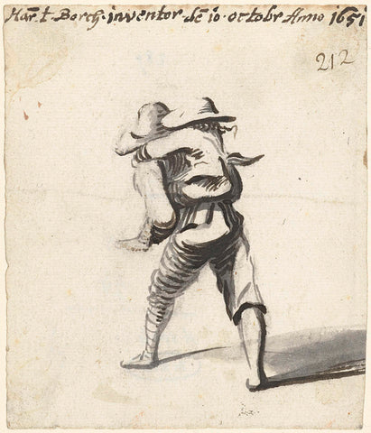 Boy carries another boy on the back, Harmen ter Borch, 1651 Canvas Print