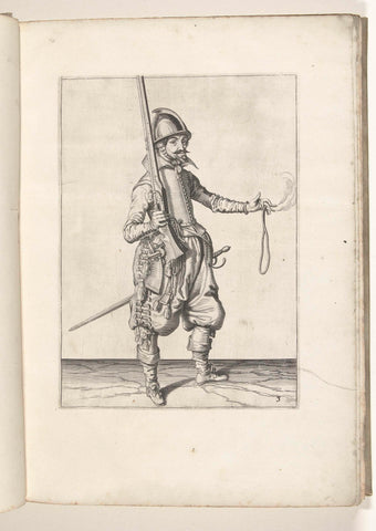 Soldier holding his rudder with his right hand upright, his left hand open to take the weapon (no. 3), ca. 1600, Jacob de Gheyn (II) (workshop or), 1597 - 1607 Canvas Print