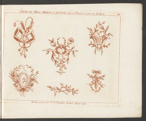 Six motifs, Jean Baptiste Echantillon, 1784 - 1785 Canvas Print