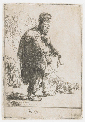 The Blind Fiddler, Rembrandt van Rijn, 1631 Canvas Print