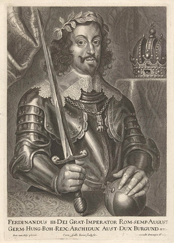 Portret van keizer Ferdinand III, Cornelis Galle (II), after 1649 Canvas Print