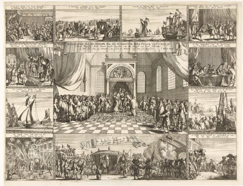 Marriage of Prince William III and Maria Stuart, 1677, Johannes Jacobsz van den Aveele, 1677 Canvas Print