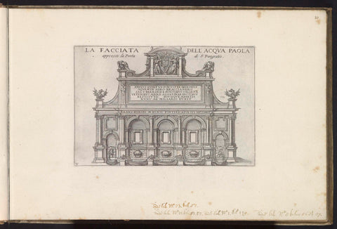 Fontana dell'Acqua Paola te Rome, Matthäus Greuter, 1618 Canvas Print