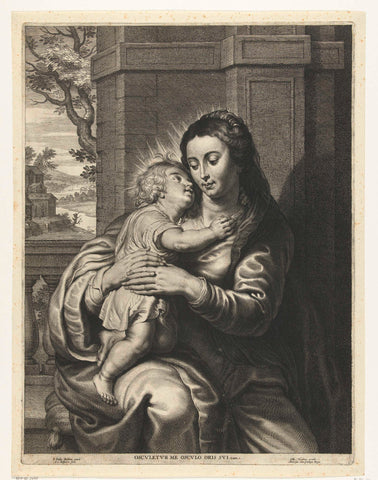 Maria with child, Schelte Adamsz. Bolswert, 1596 – 1659 Canvas Print