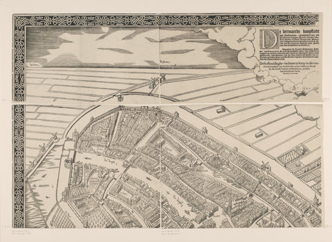 Map of Amsterdam, 1544 (fifth volume), Cornelis Anthonisz., c. 1557 Canvas Print