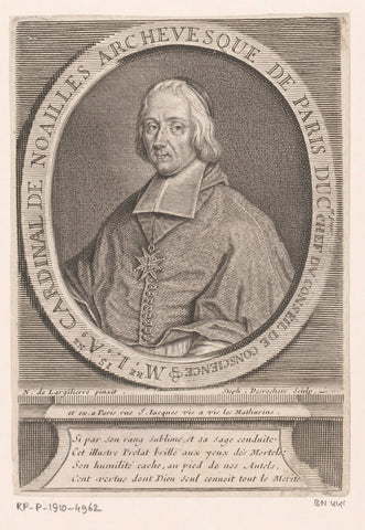 Portrait of Louis-Antoine de Noailles, Etienne Desrochers, c. 1726 Canvas Print