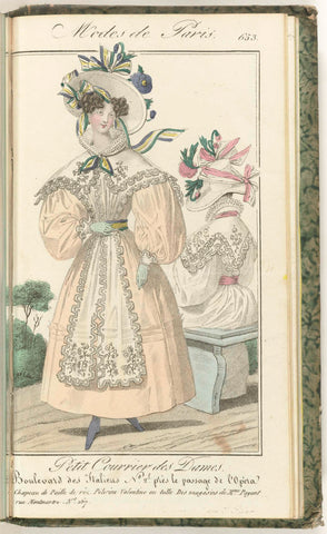 Petit Courrier des Dames, 20 July 1829, No. 653 : Chapeau de paille de riz..., anonymous, 1829 Canvas Print