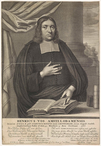 Portrait of the preacher Henricus Vos, at the age of 44, Jan Jacobsz. Wheeler, 1686 Canvas Print