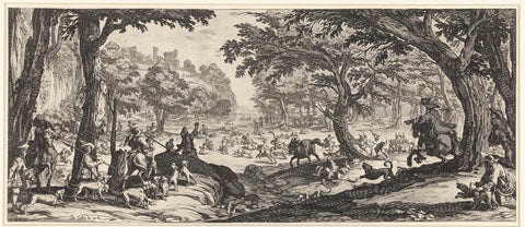 Hertenjacht, Jacques Callot, 1619 Canvas Print