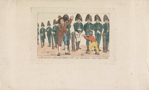 Cartoon on the customs officers, 1813, Jacob Smies (possibly), 1813 Canvas Print