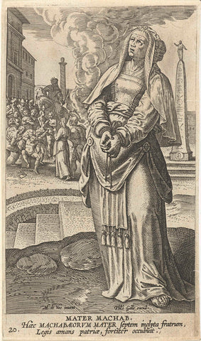 Mother of the Maccabees, Jan Collaert (II), 1588 - 1597 Canvas Print