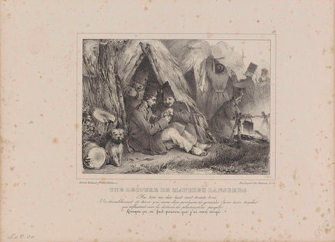 Bivouac, 1832, Nicolas Toussaint Charlet, 1832 - 1833 Canvas Print