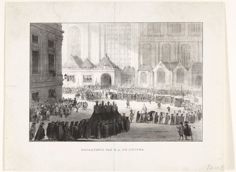 Funeral of Michiel de Ruyter, 1677, anonymous, 1850 - 1899 Canvas Print