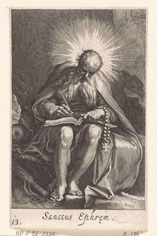 Saint Ephraim the Syrian as hermit, Boetius Adamsz. Bolswert, 1619 Canvas Print