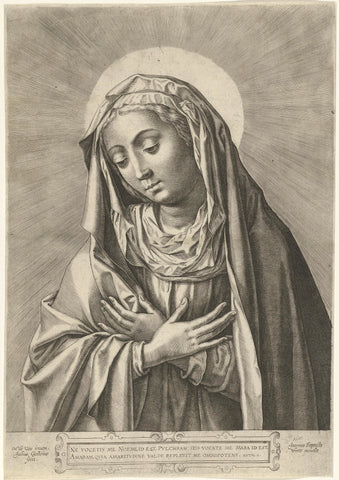 Virgin Mary, Julius Goltzius, 1586 - 1595 Canvas Print