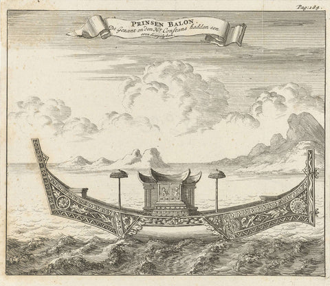 Princely vessel at Siam (Thailand), Jan Luyken, 1687 Canvas Print