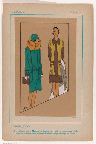 Très Parisien, 1927, No. 9 : -2: Créations Jenny (...), J. Dory, 1927 Canvas Print