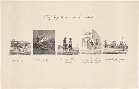 Cartoon on general Kessels, 1830-1831, Albertus Verhoesen, 1830 - 1831 Canvas Print