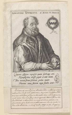 Portrait Johan van Suren, Hendrick Goltzius, 1588 Canvas Print