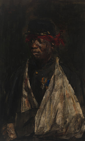 Portrait of a Wounded KNIL Soldier, Isaac Israels, 1882 Canvas Print