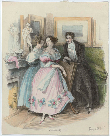 La Mode, ca. 1835, Paul Gavarni, c. 1835 Canvas Print