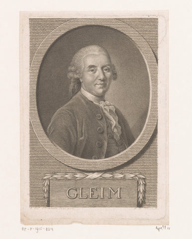 Portret van Ludwig Gleim, Gotthelf Wilhelm Weise, 1761 - 1810 Canvas Print