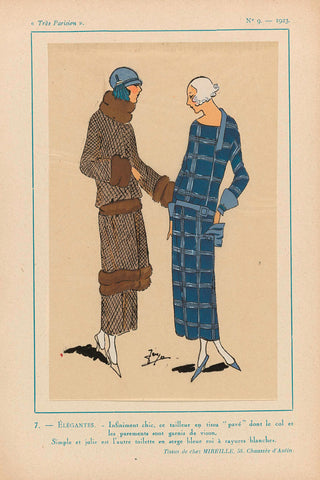 Très Parisien, 1923, No. 9: 7. - ELEGANT. - Infiniment chic, ce tailleur..., anonymous, 1923 Canvas Print