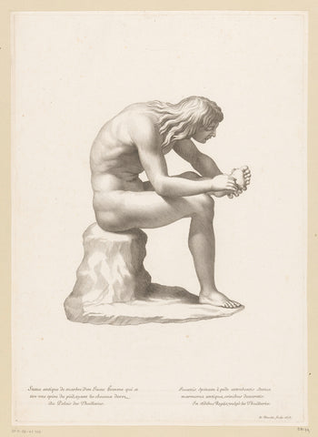 Antique statue of a boy with a thorn in the foot (Spinario), Etienne Baudet, 1678 Canvas Print