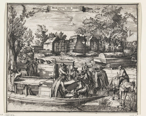 Tow barge at Portuguese-Jewish cemetery Beth Haim in Ouderkerk aan de Amstel, Romeyn de Hooghe, 1675 - c. 1695 Canvas Print