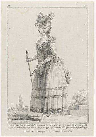 Gallerie des Modes et Costumes Francais, 1778, G 40 : Femme de Qualité en Deshabillé (...), Etienne Claude Voysard, c. 1778 Canvas Print