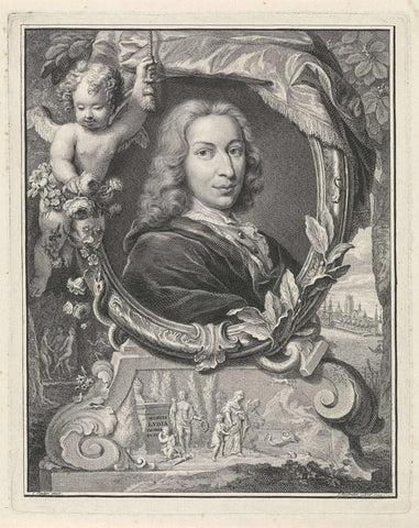 Portrait of Pieter Rabus, Jacob Houbraken, 1744 Canvas Print