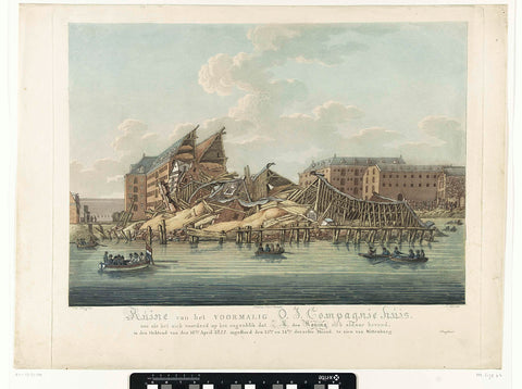 King William I visits the ruins of the East Indies Zeemagazijn, 1822, A. Lutz, 1822 Canvas Print