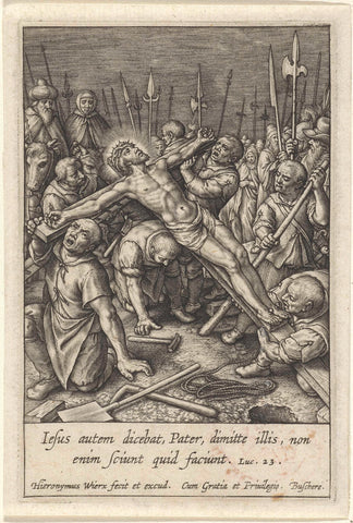 Foundation of the Cross of Christ, Hieronymus Wierix, 1563 - before 1619 Canvas Print