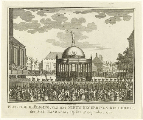 Swearing-in of the Government Regulations on the Grote Markt in Haarlem, 1787, anonymous, 1787 Canvas Print