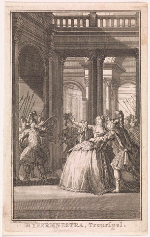 Hypermnestra is stabbed, Jan Punt, 1762 Canvas Print