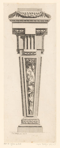 Pedestal with shield and weapons, unknown, in or after 1771 Canvas Print