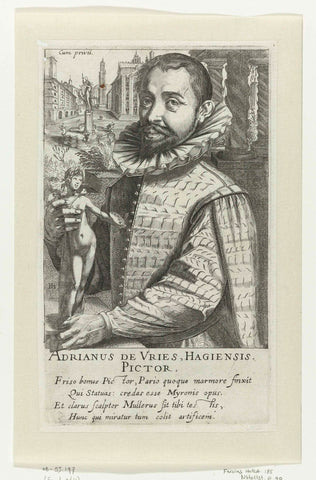 Portrait of Adriaen de Vries, Simon Frisius, 1610 Canvas Print