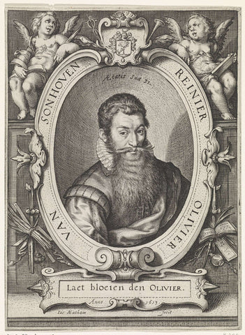 Portrait of Reinier Olivier van Zonhoven, Jacob Matham, 1613 Canvas Print