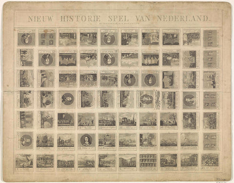 Board game about the history of the Netherlands, 1815, anonymous, 1815 Canvas Print