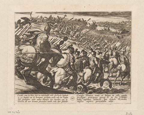 Batavians defeated at Trier by Cerialis, 69-70, Antonio Tempesta, 1612 Canvas Print